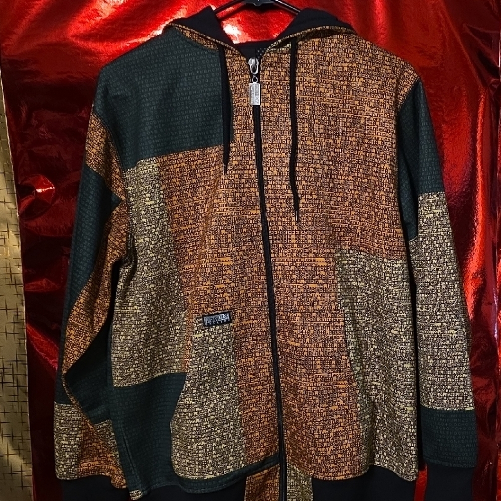 Y2k Vintage Fifty24SF Upper Playground NYSE Stock Market Art ZipUp Jacket M Slim
